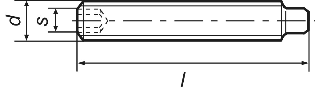 DIN 915  M  8 x  22 45H